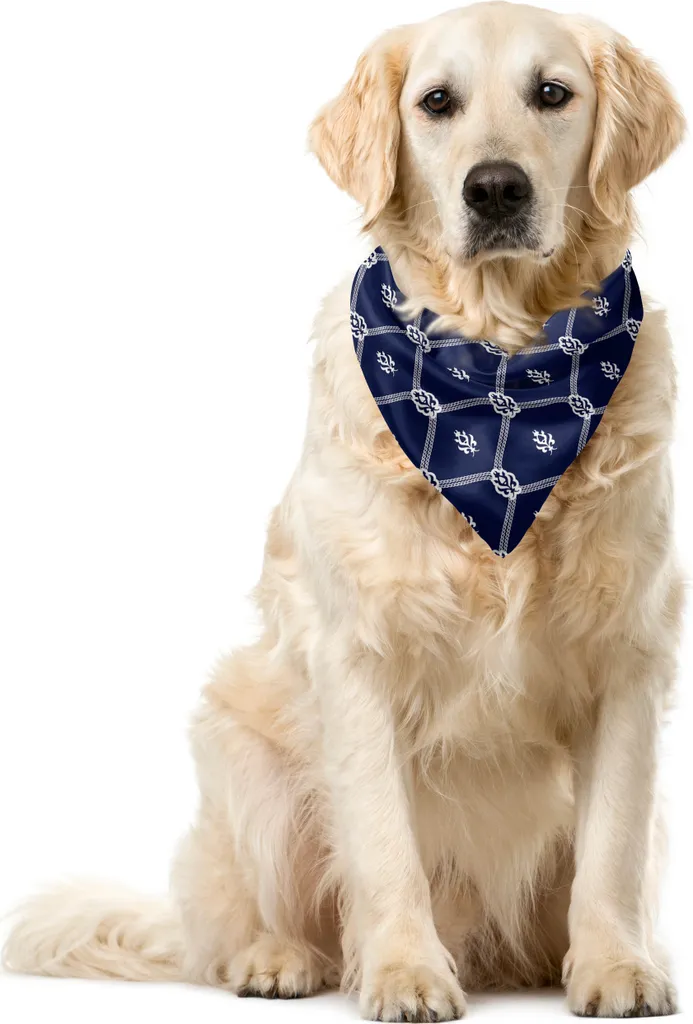 Bandana ABAKUHAUS Motivi Marini 55x55 cm - Accessorio Cane Blu Bianco