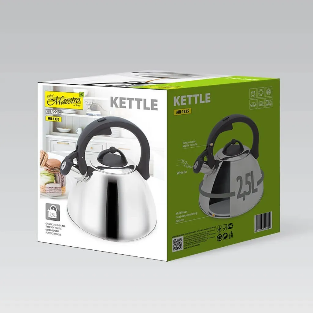 Bouilloire induction 2,5 L MR1335 en acier inoxydable avec sifflet fixe