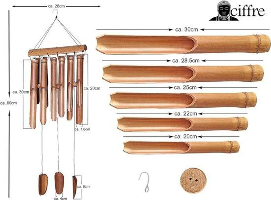 Ambiance zen jardin avec gong de vent bambou 80 cm suspension durable