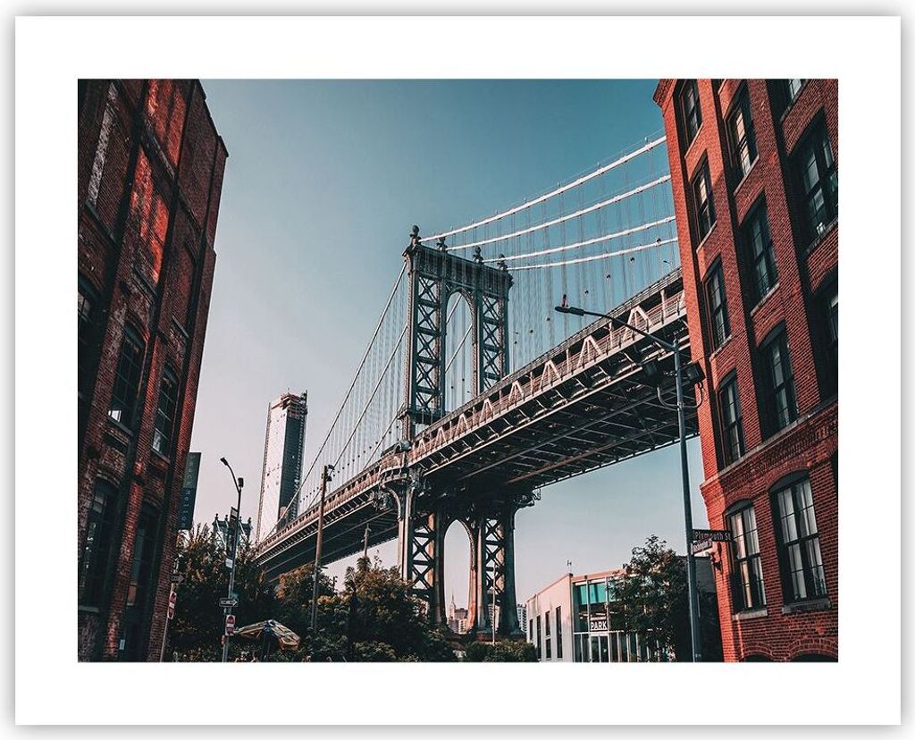 Poster - Poster ohne Rahmen - Manhattan Brücke Brücke - 50x40 cm - Wand Bild - Wanddeko - Wandbilder - Kunstposter - Wandposter - Bilder - Kunstd...