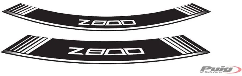Stickers de Jante PUIG 6561B Blancs pour KAWASAKI Z800 Look Sportif Pro