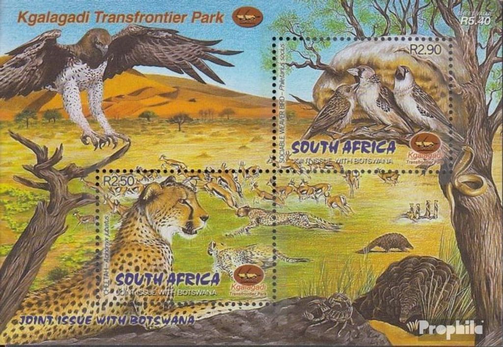 Briefmarken Südafrika 2001 Mi Block84 (kompl.Ausg.) Produktbild 