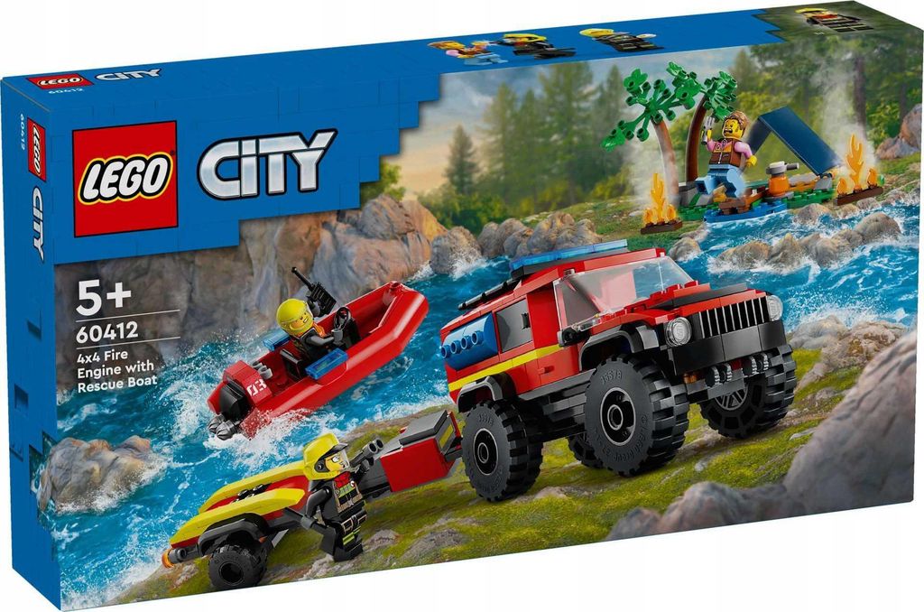 60412 - LEGO City - Geländegängiges Feuerwehrauto mit Rettungsboot