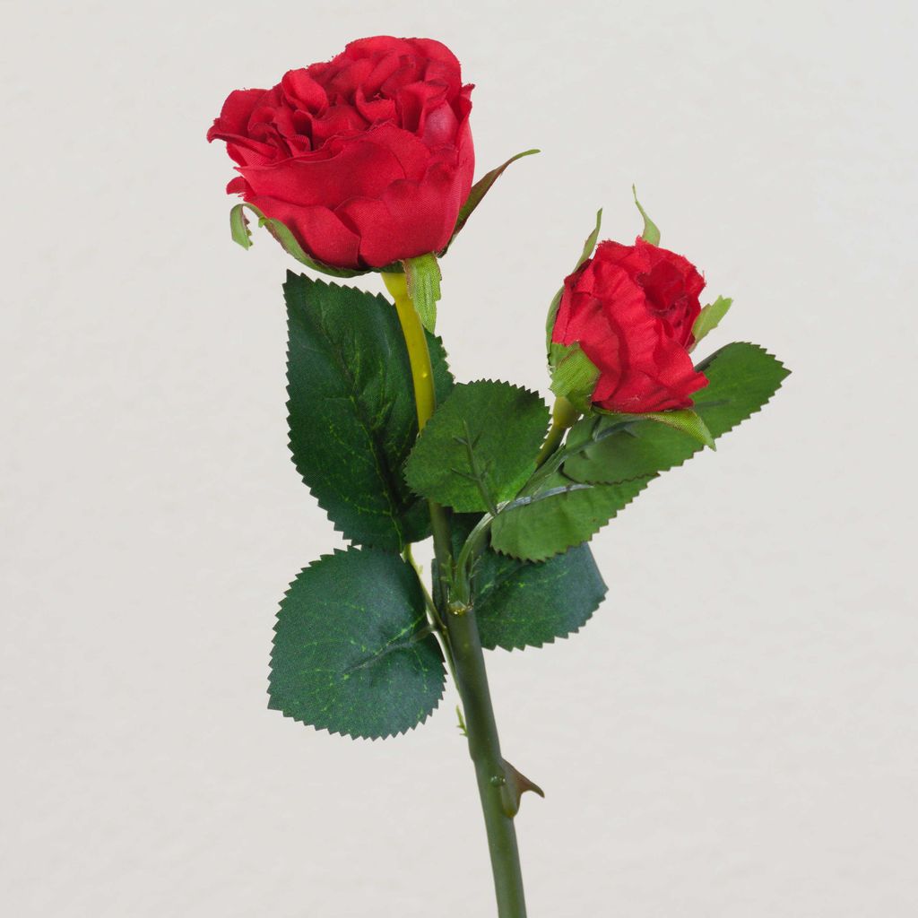 artplants.de Textil Rose Queenie, rot, 30cm, Ø3-5cm - Künstliche Rose