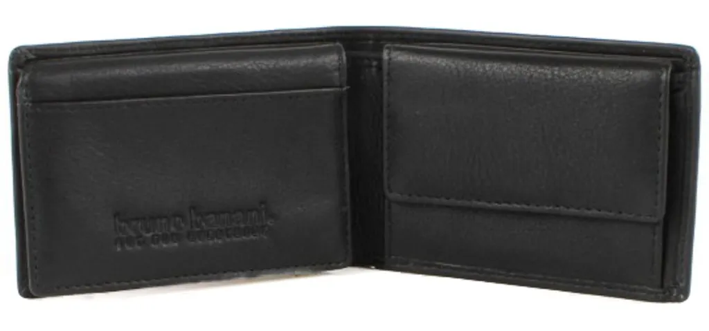 bruno banani Pelle Portafoglio New York Wallet Black - Vera Pelle Uomo