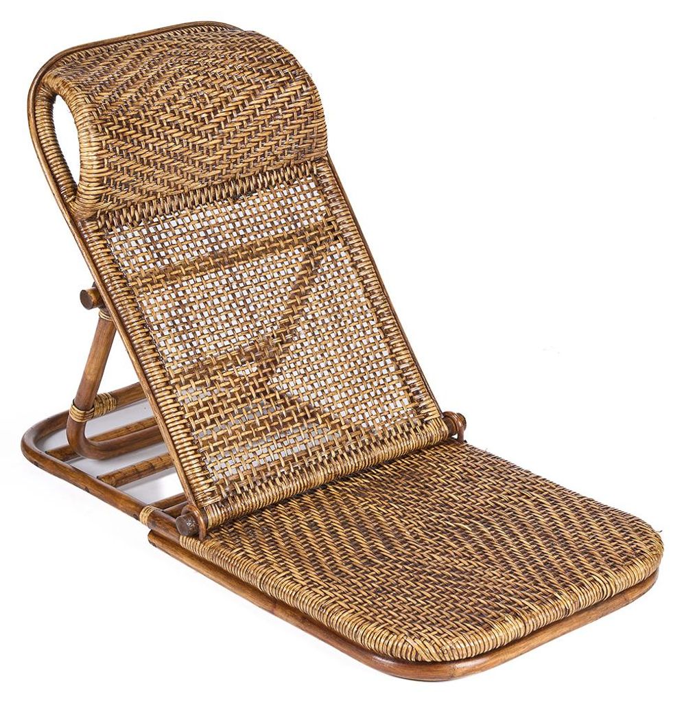 Bazar Bizar Die Rattan Bodenliege - Dunkel Nussbaum