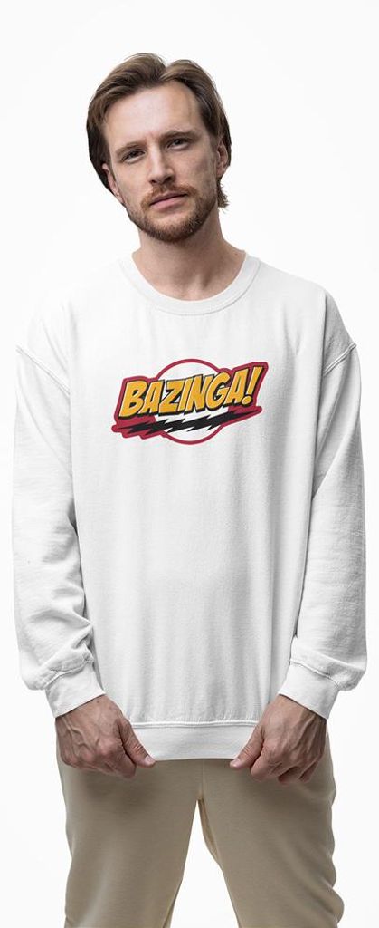 D&B Design Uni Pullover SWMO00005 Bazinga Weiß-Größe XL