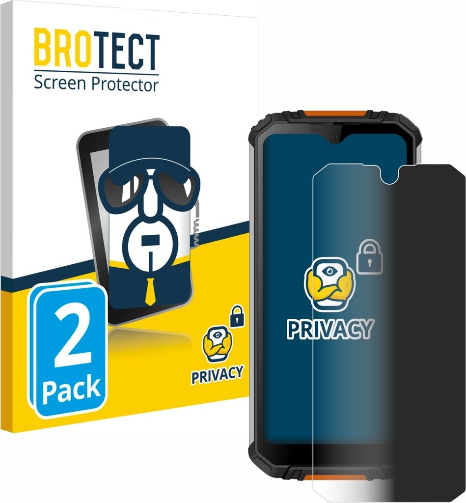 2x BROTECT Sichtschutzfolie für Oukitel WP6 Anti-Spy Privacy Sichtschutz Blickschutz Folie Blaulicht-Schutz