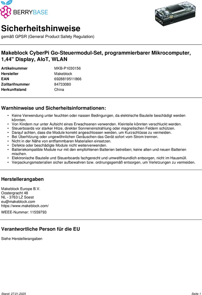 Kit CyberPi Go 6928819511866 micro-ordinateur portable pour codage - 13