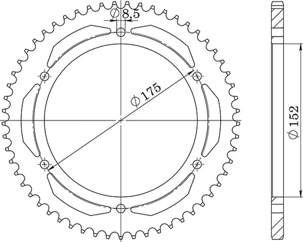 In Acciaio Passo 428 - Z 57 Denti (Dis.12207)