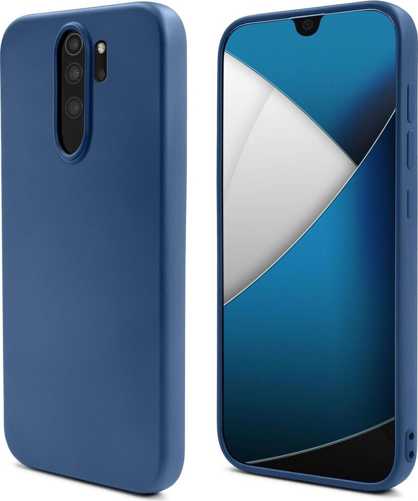 Moozy Lifestyle. Hülle für Xiaomi Redmi Note 8 Pro, Mitternachtsblau - Silikon Handyhülle Schutzhülle mit Mattem Finish und Weichem Mikrofaserf...