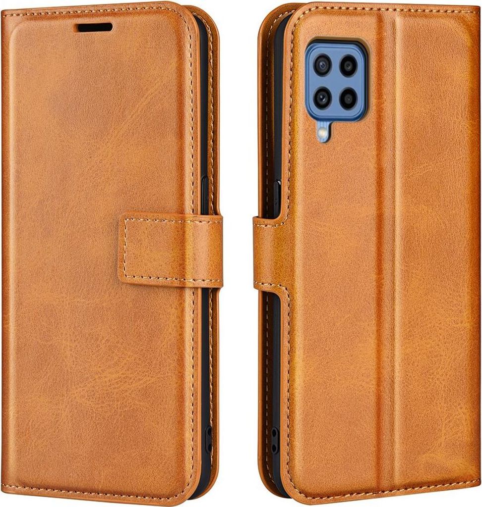 Samsung Galaxy M22 Hülle - Coverup Deluxe Klapphülle - Braun