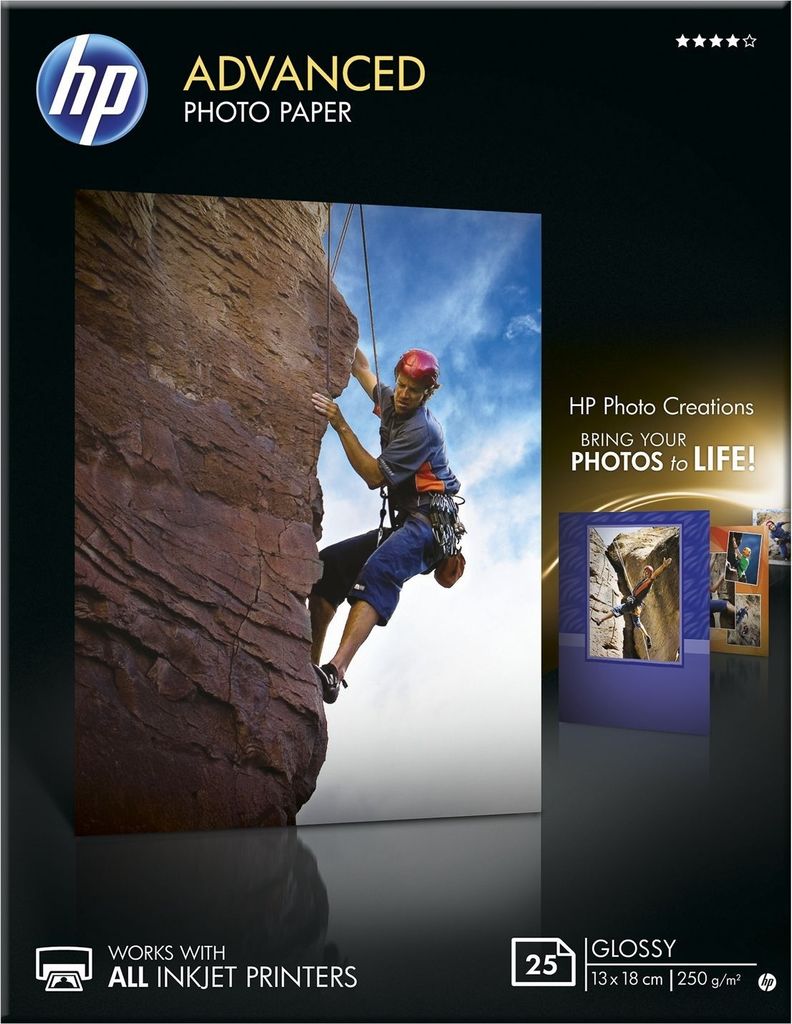 Fotopapier HP Q8696A 13x18cm VE=10x25 Blatt