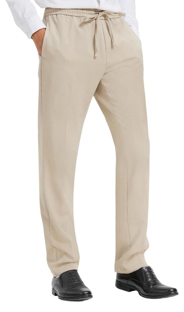 Herren-Anzughose aus Stoff Material Chino Freizeit Regular Fit Beige M