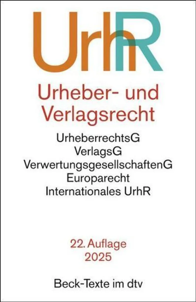 Livre de Droit Allemand UrhR Urheber- und Verlagsrecht Édition Reliée