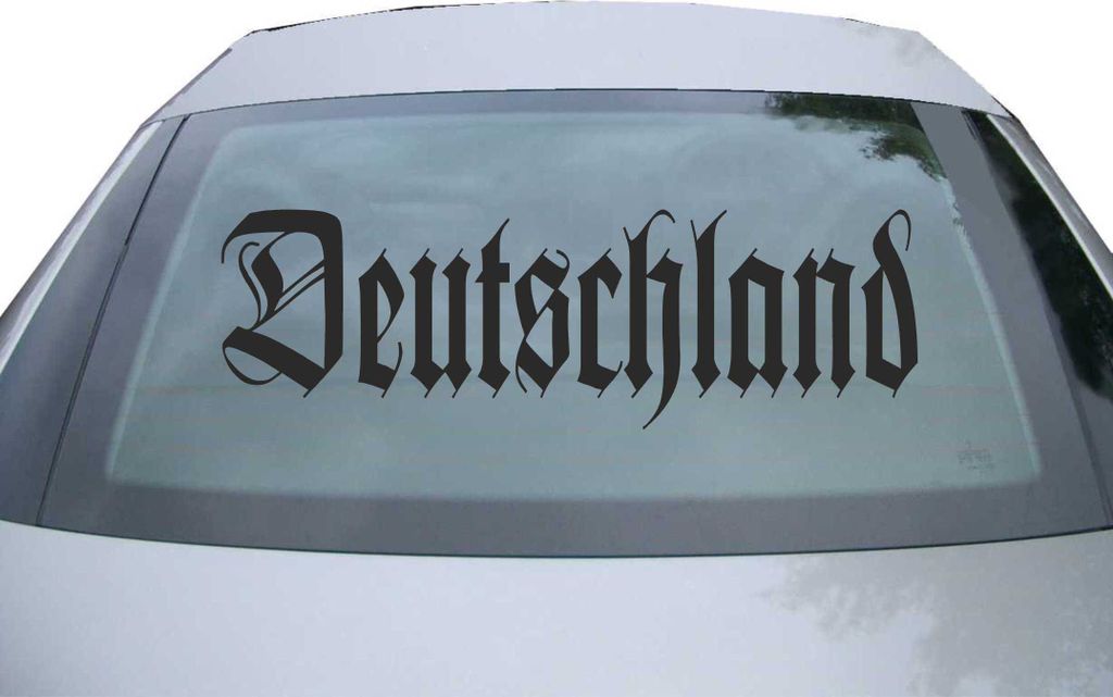 Indigos UG - Aufkleber Heckscheibe & Motorklappe DE6965 - schwarz - 600x189 mm - Deutschland - Auto Scheiben Fenster Heckklappe Tuning Racing JDM -...