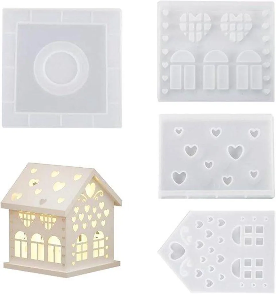 Moule DIY bougeoir cœur en silicone pour atelier créatif et plâtre