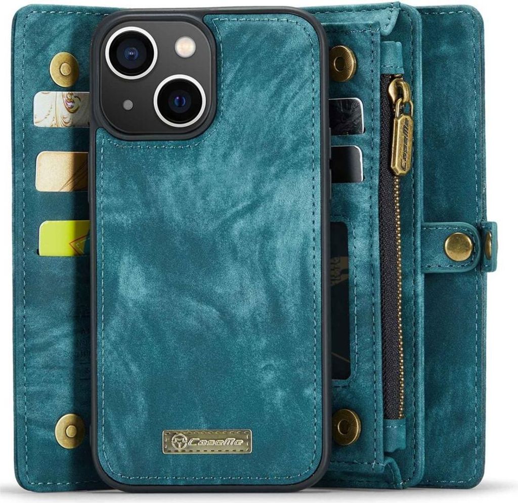 iPhone 14 Hülle - CaseMe 008 2-in-1 Klapphülle & Back Cover mit Brieftasche - Blau