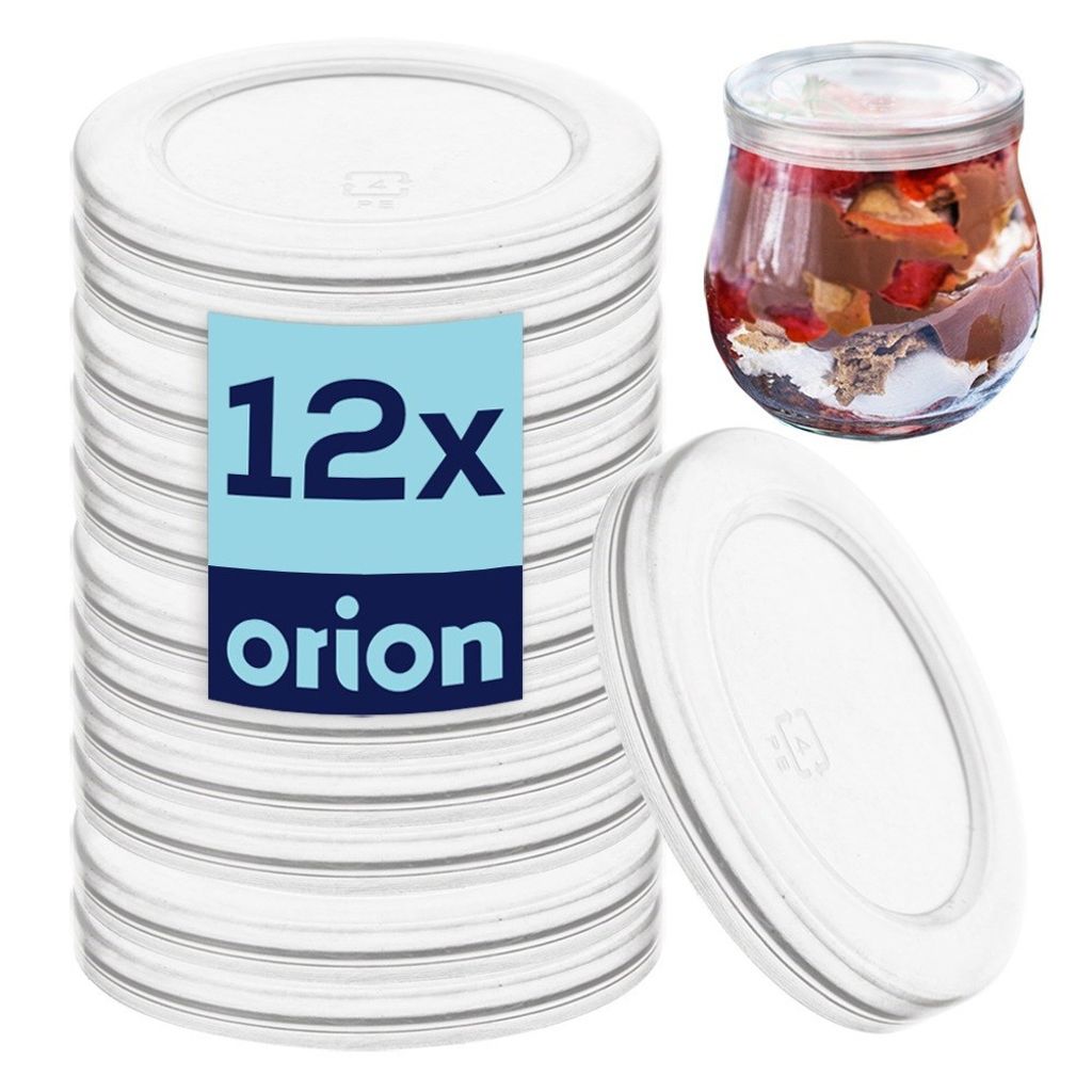 Orion Deckel für Desssertgläser und Joghurtgläser Einmach-Deckel Ersatzdeckel 5,5 cm 12 Stk.