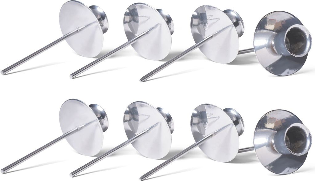 Novaliv 8x Kerzenteller Adventskranz Kerzenpin SILBER Kerzenständer für Stabkerzen Kerzenpick Kerzenhalter für Kränze Kerzentülle Metall Kerze...