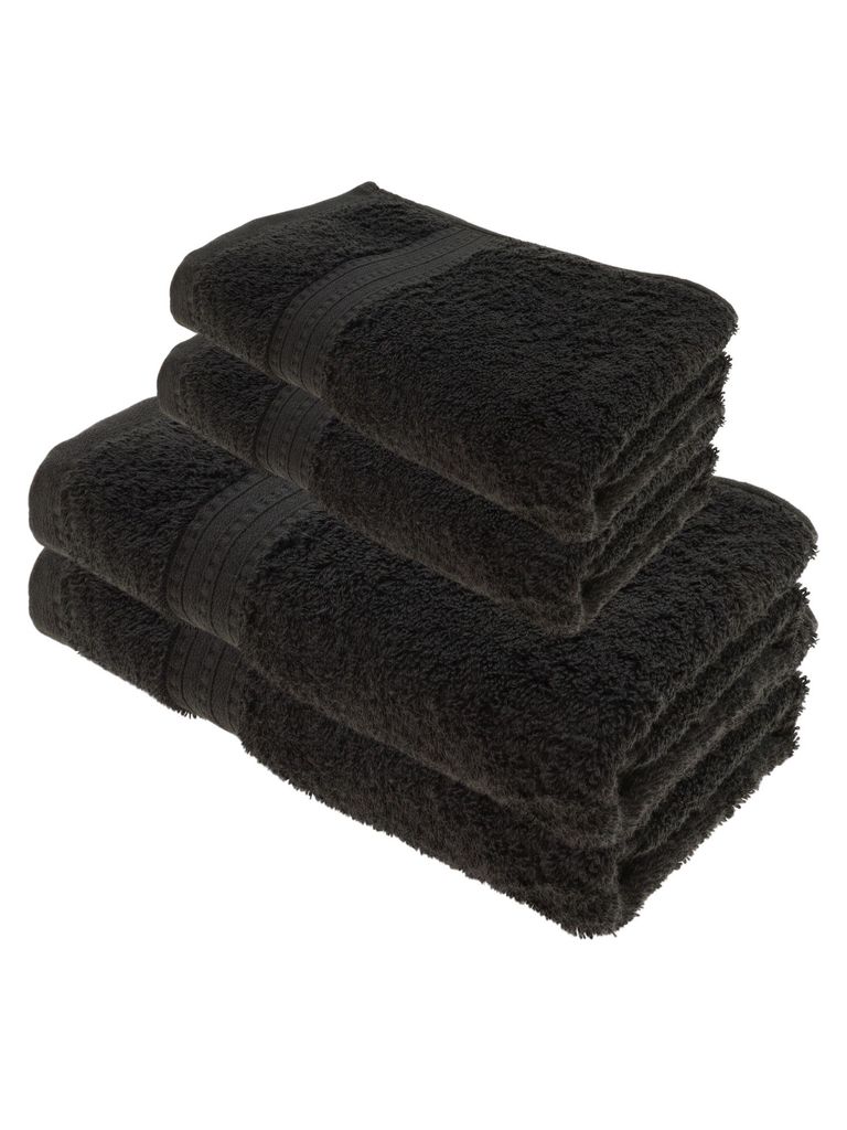 Julie Julsen BIO Duschtuch-Set 4 tlg. 2 Dusch- 2 Handtücher Schwarz
