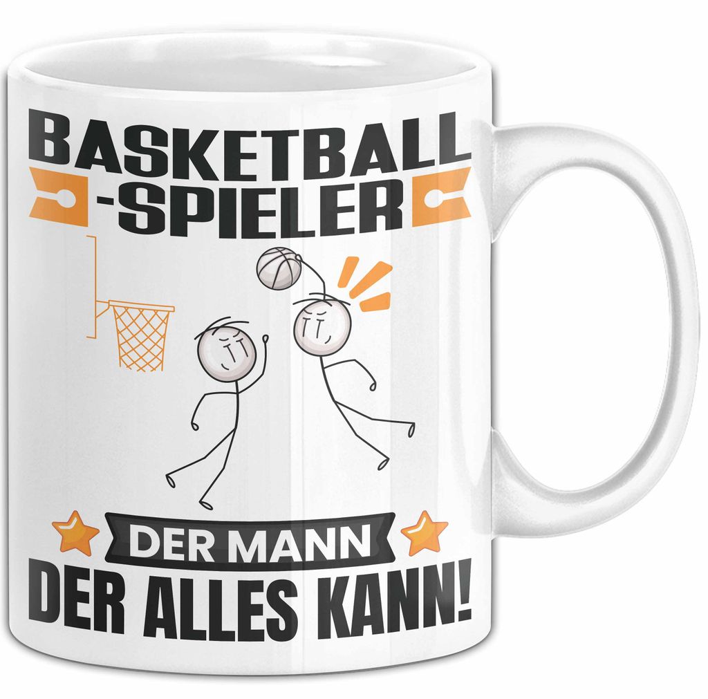 Basketballspieler Tasse Geschenk für Basketballspieler Der Mann Der Alles Kann Geschenkidee zum Geburtstag (Weiß)