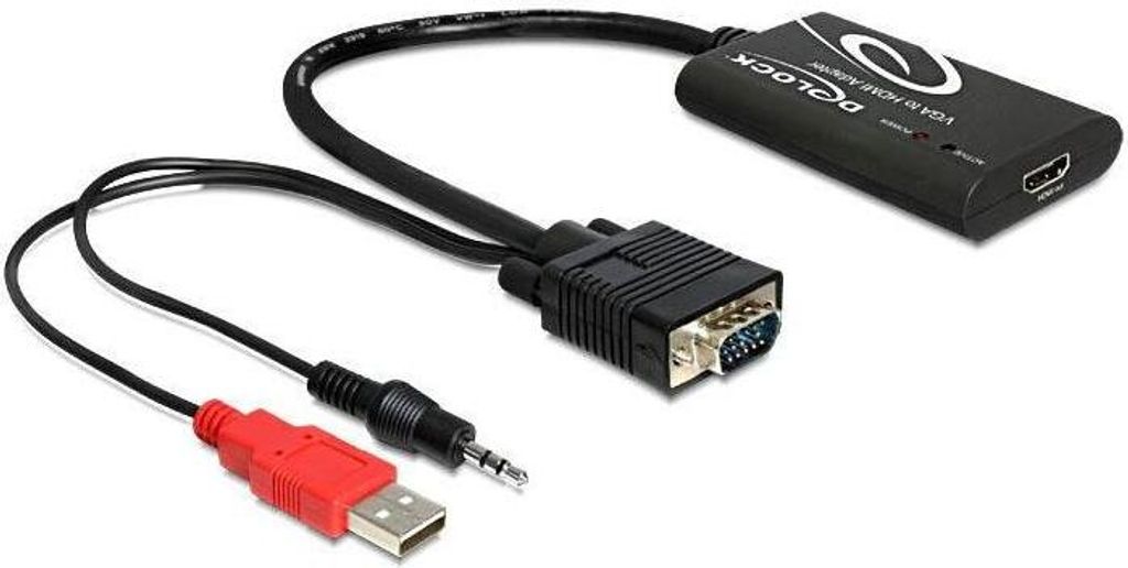 DeLOCK 62408 VGA zu HDMI Adapter mit Audio 23cm Kabel