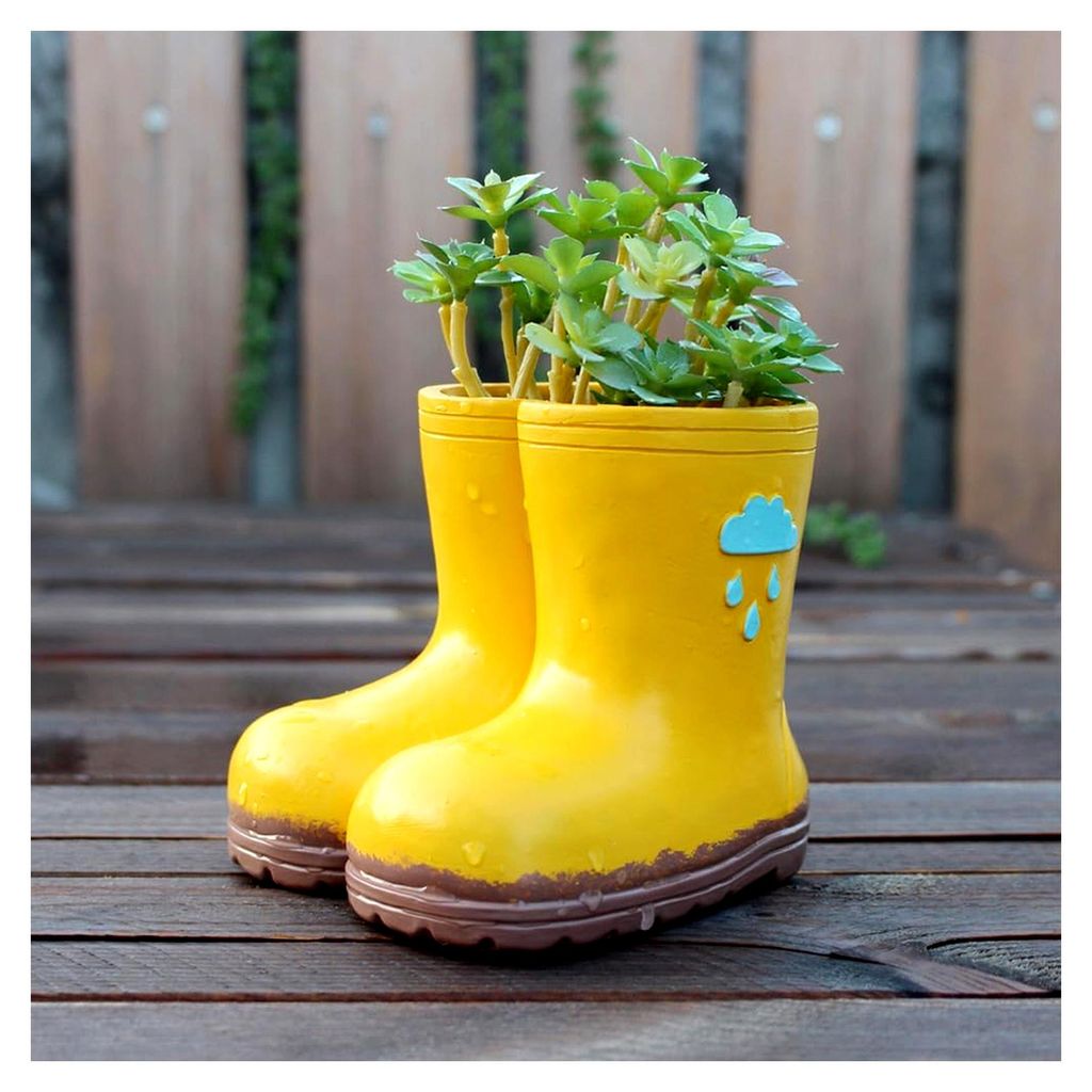 Regenstiefel Blumentopf,Regenstiefel Pflanzengefäße Töpfe,Harz Regenstiefel Pflanzentopf Sukkulenter Blumentopf,Stiefel Töpfe Garten Dekorative...