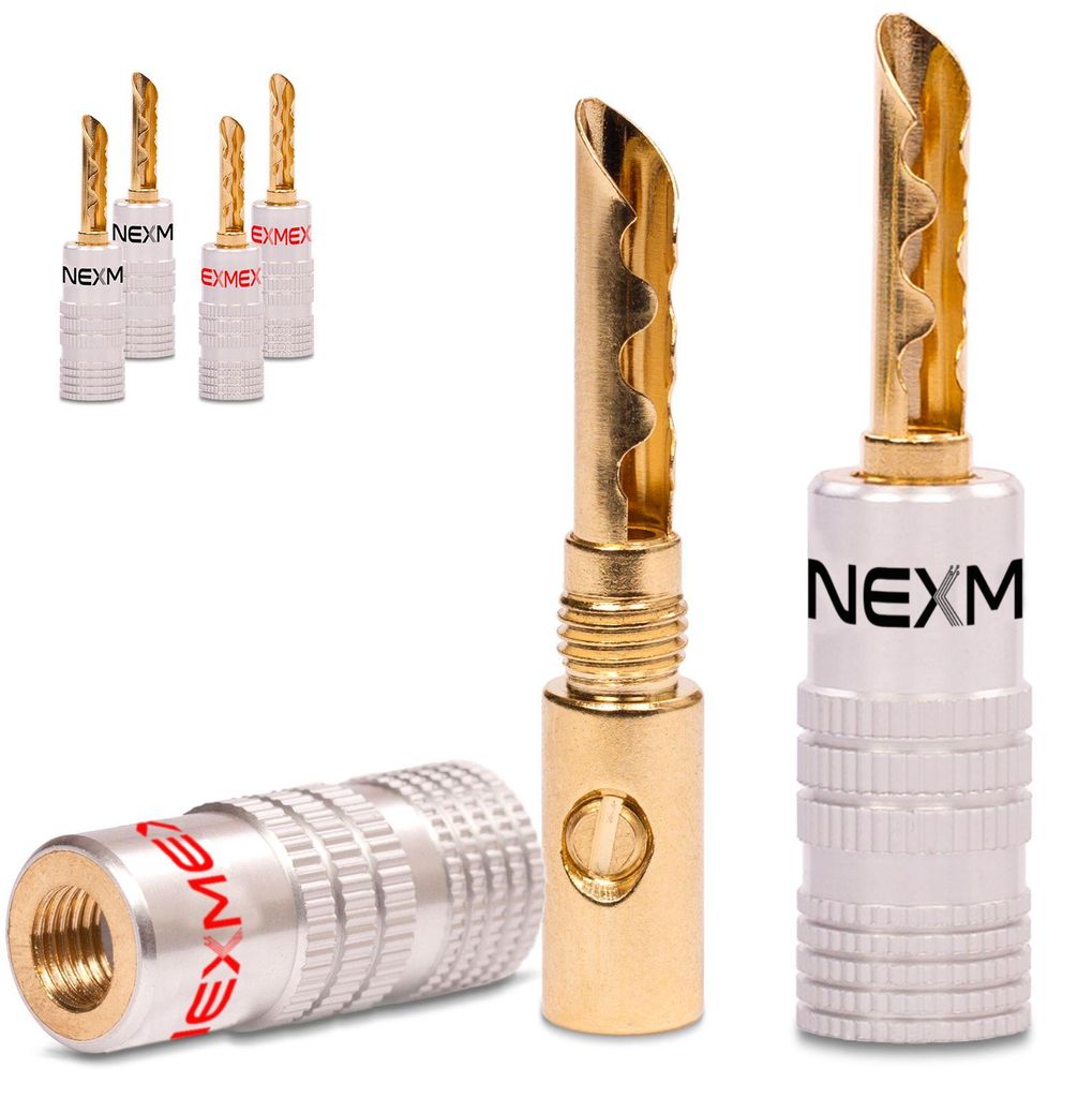 Hohl Bananenstecker 4mm vergoldet 6x Stecker NEXMEX für Produktbild 