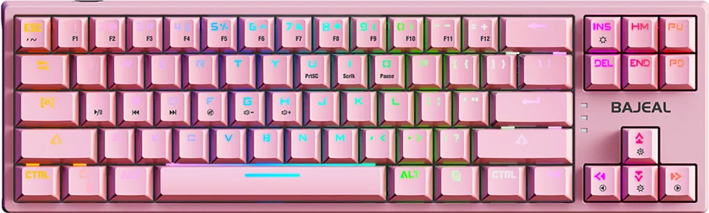 Clavier de jeu mécanique compact RGB 70% BAJEAL K71 avec câble Type-C