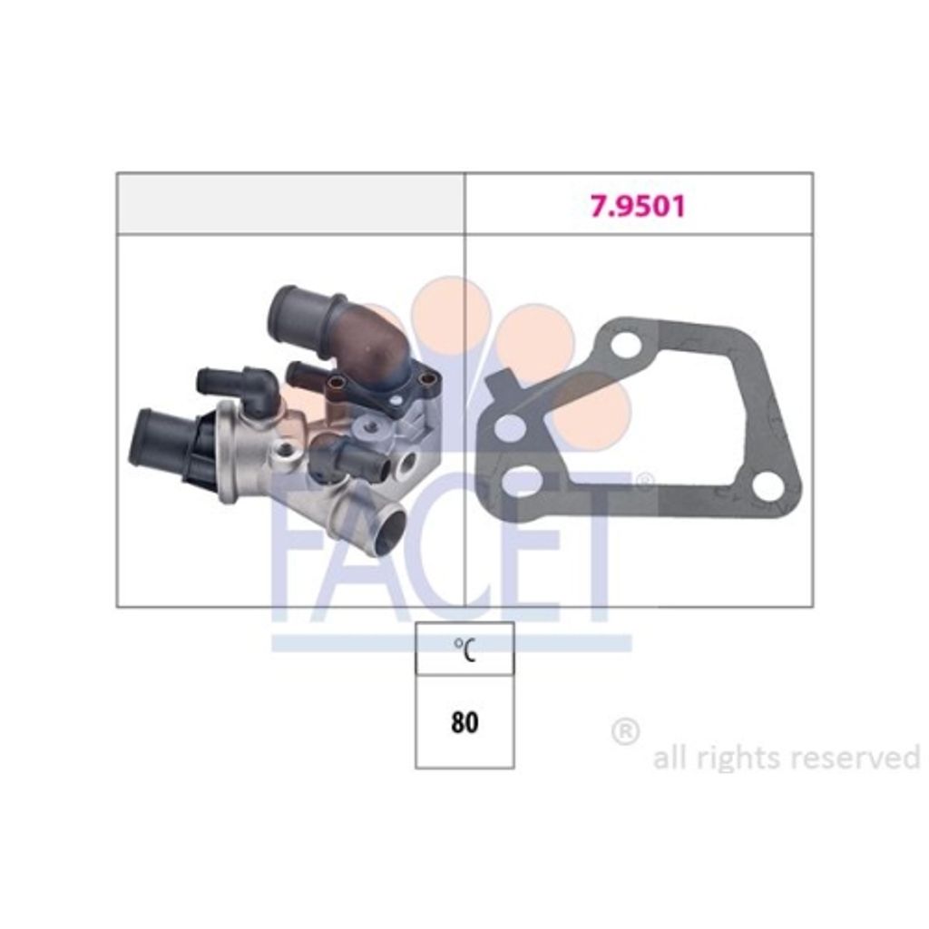 1 Thermostat, Kühlmittel FACET 7.8104 Italy - OE Equivalent für FIAT