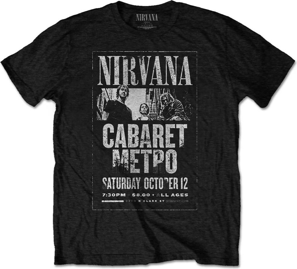 Nirvana - "Cabaret Metro" T-Shirt für Herren/Damen Uni RO3394 (M) (Schwarz)