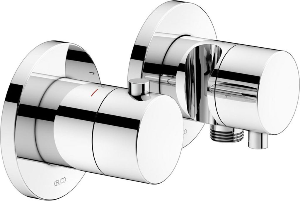 KEUCO EDITION 400 Thermostatarmatur Set UP 2-Wege mit Schlauchanschluss und Brausehalter, 51553011221
