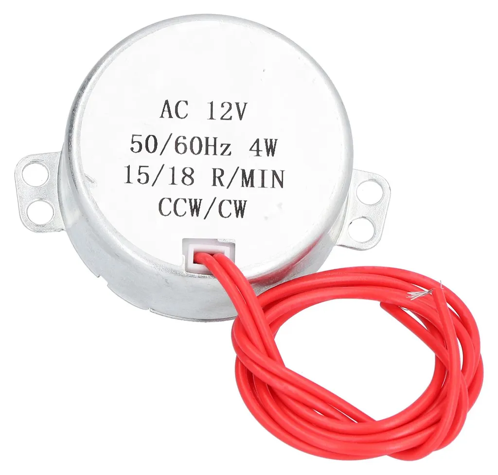 Moteur synchrone réversible 15/18 tr/min 4W 12V avec kit fixation