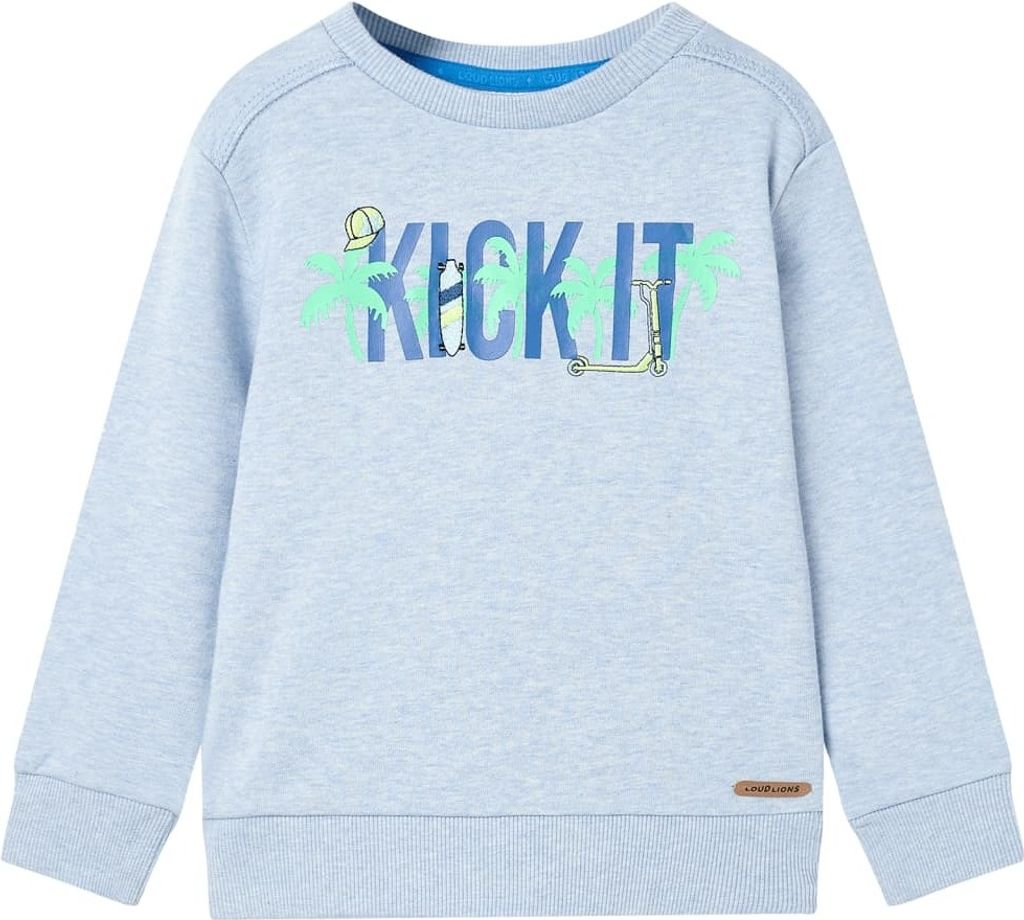 Kinder-Sweatshirt Hellblau Melange 116