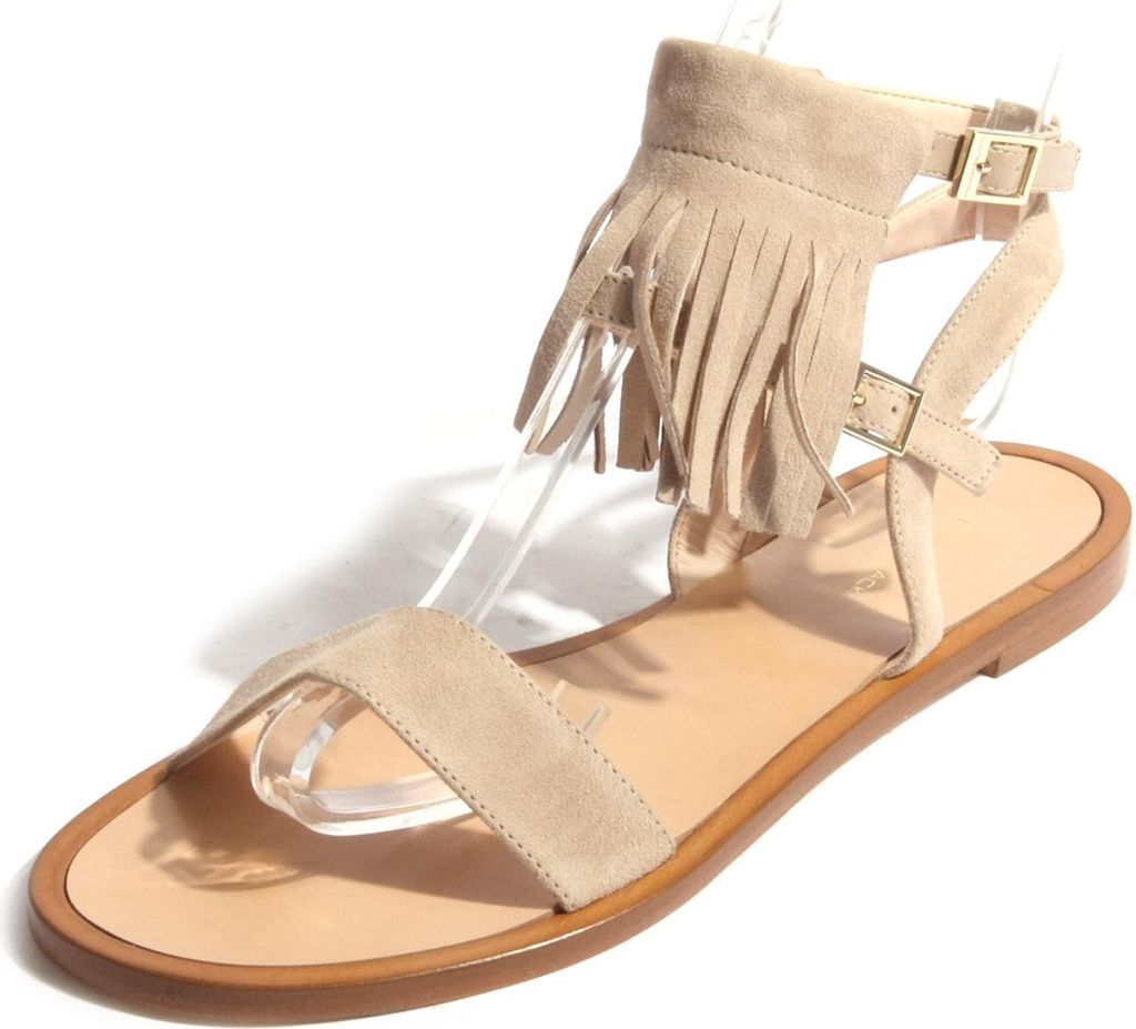 B0383 sandalo donna PENNYBLACK scarpa frange beige Schuh Frau