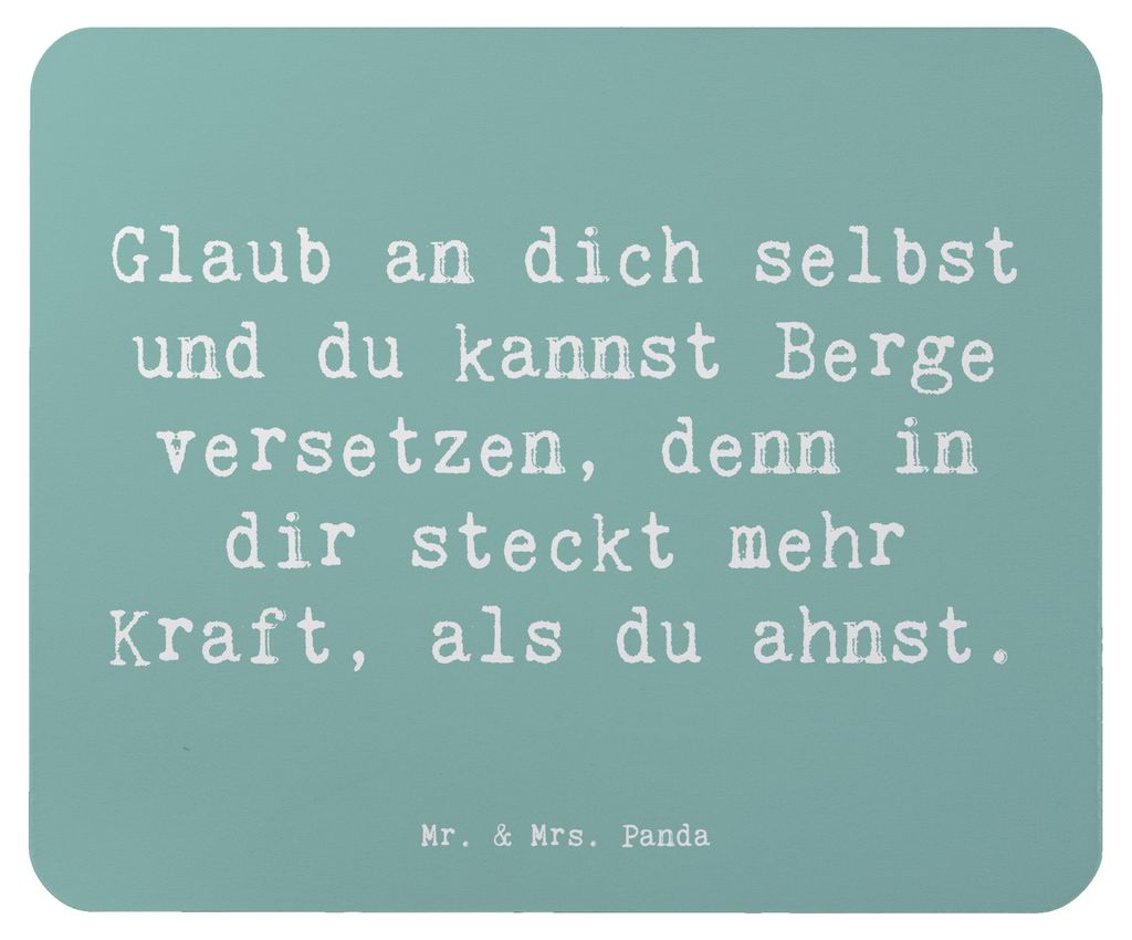 Mr. & Mrs. Panda Mauspad Spruch Selbstvertrauen stärken - Meeresbrise - Geschenk, Vertrauem, Mousepad, Mouse Pad, Inspiration, mausteppich, Potenz...