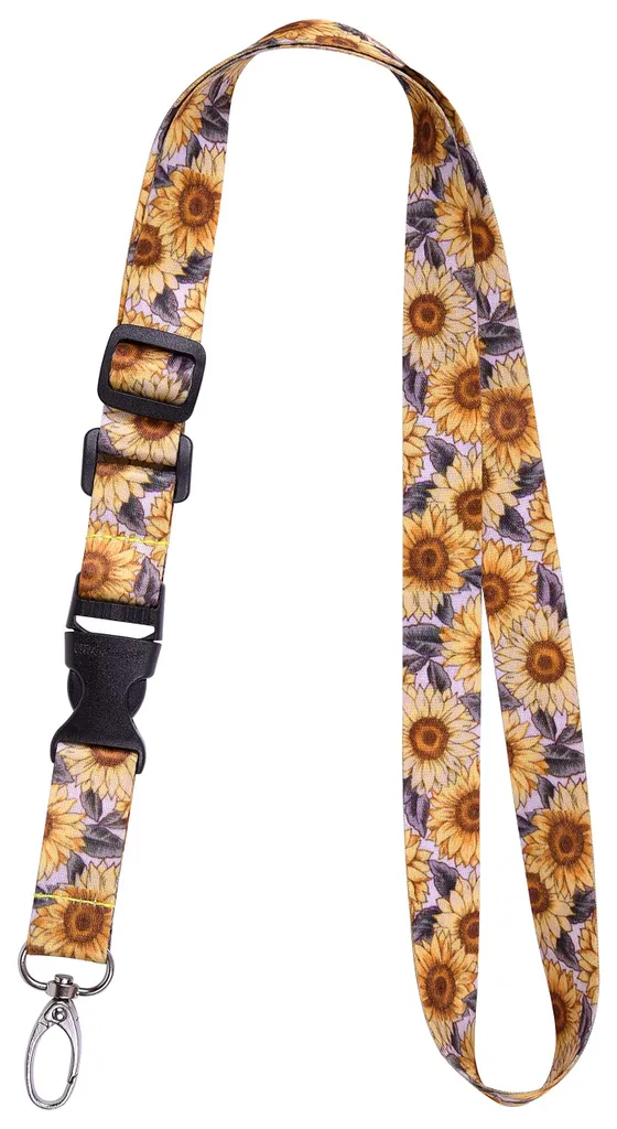Cordon Tournesol Porte-badge avec Mousqueton Ovale et Boucle Amovible