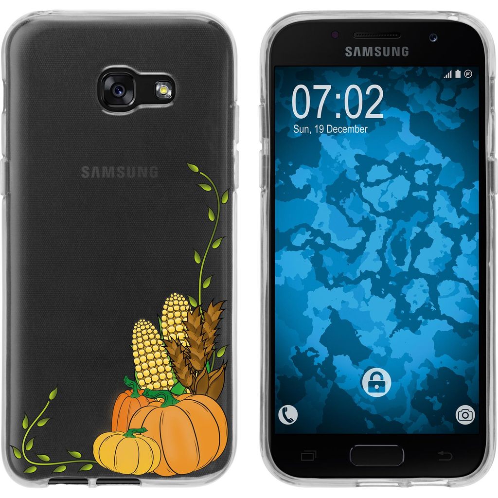 PhoneNatic Case kompatibel mit Samsung Galaxy A7 (2017) Silikon-Hülle Herbst Erntedankfest/Thanksgiving M5
