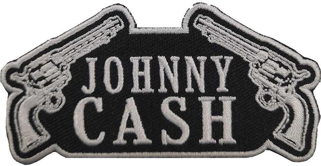 Johnny Cash - Pistole - Patch - Baumwolle RO4319 (Einheitsgröße) (Schwarz/Grau)
