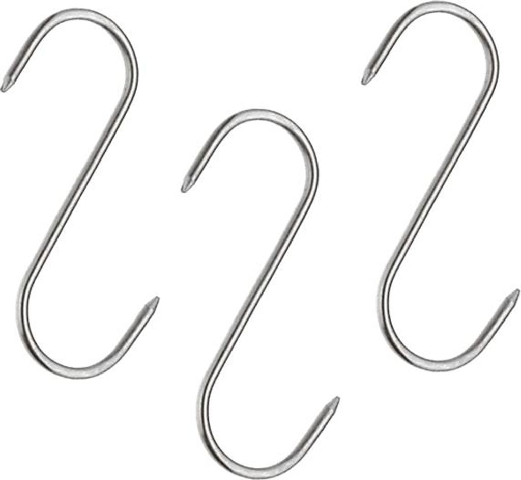 3er-Set DEPOX Metzger-Räucherhaken, 16 cm, Metall