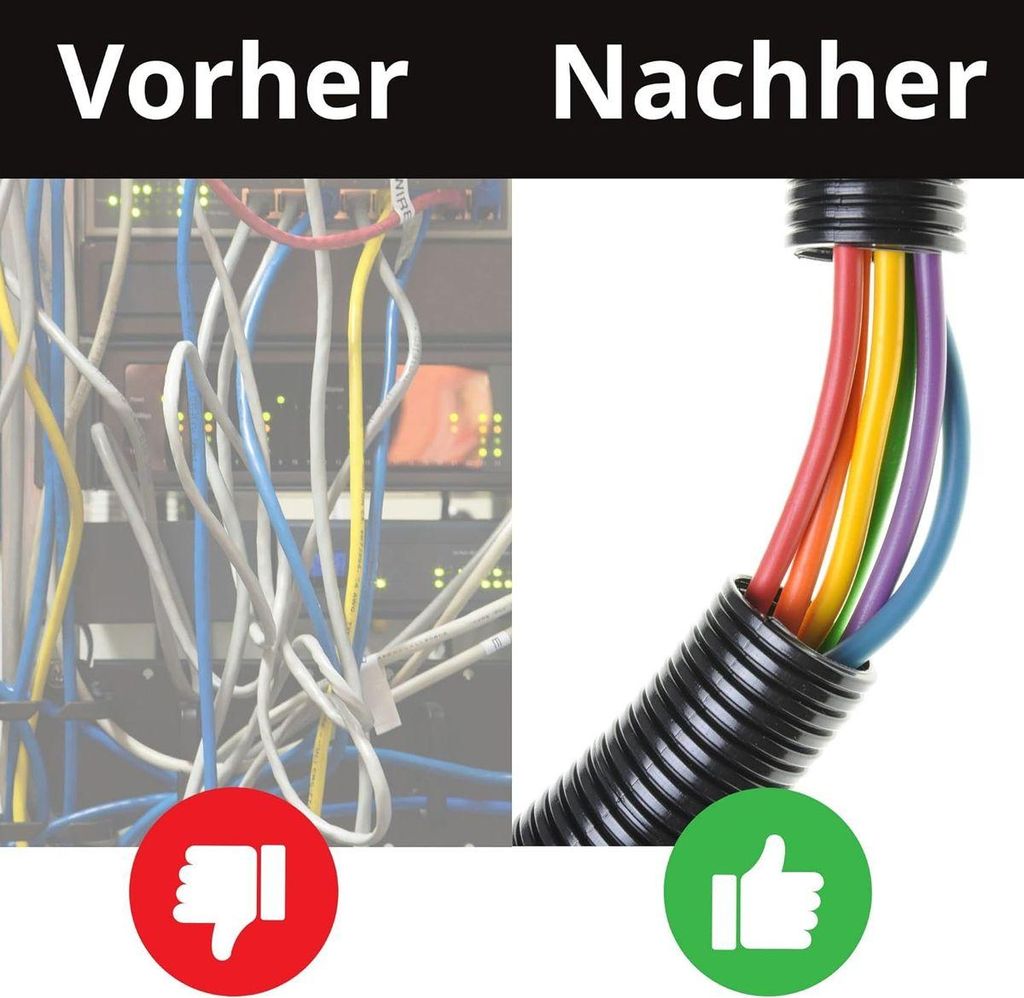 Kalitec Wellrohr PPmod NW 17 – 50 Meter, Ungeschlitzt, UV-beständig, Orange, AD 21 Mm / ID 16,8 Mm, Als Kabelschutz, Marderschutz & Leerrohr