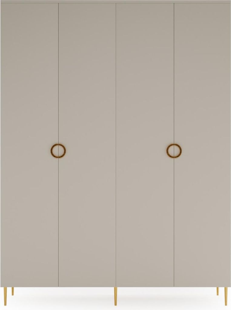 Furniture24 Kleiderschrank Belluna B04 Schrank - 180 X 240 X 52 Cm - Kaschmir
