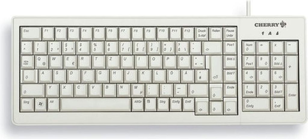 CHERRY G84-5200 XS, Kompakte Tastatur mit Nummernblock, Farbe:Weiß