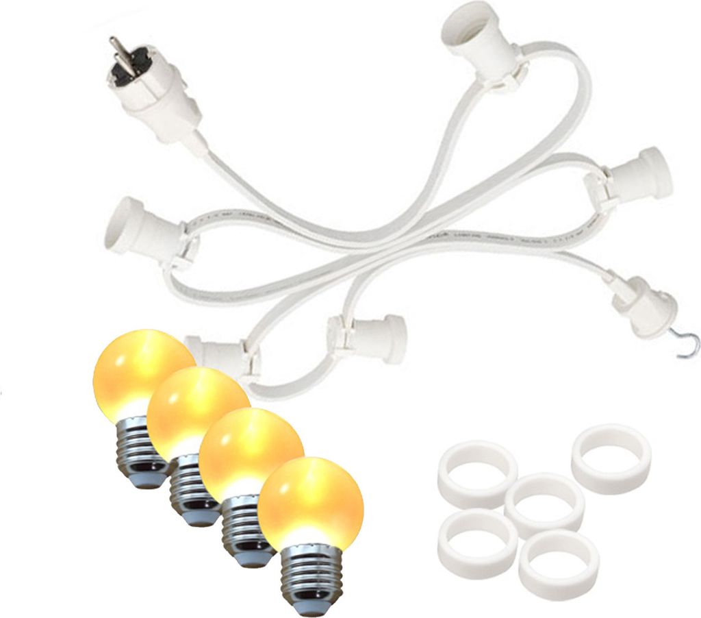 Illu-/Partylichterkette 5m - Außenlichterkette weiß - Germany - 5 ultra-warmweiße LED Kugeln
