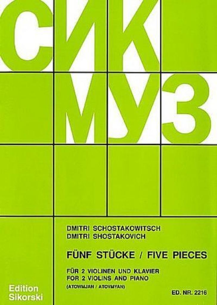 5 Stückefür 2 Violinen und Klavier Produktbild 