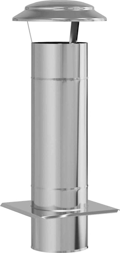 Kaminverlängerung Silber 25 x 25 x 65 cm Edelstahl