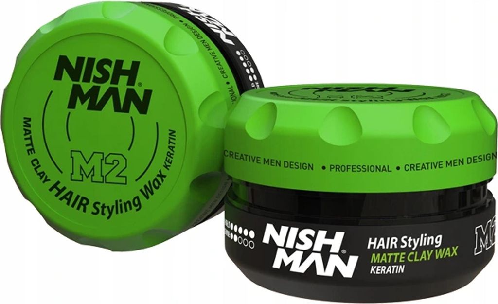 Two containers of Nishman hair styling wax are shown against a white background.