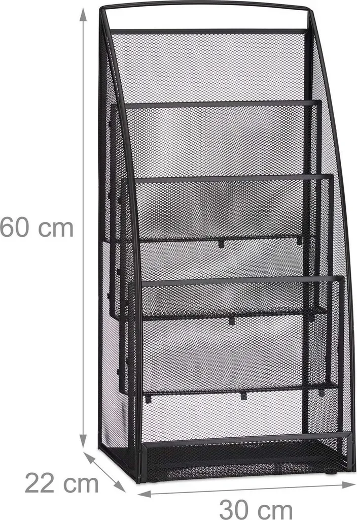 Range-revues vertical en métal perforé - Support de rangement bureau chic - 4