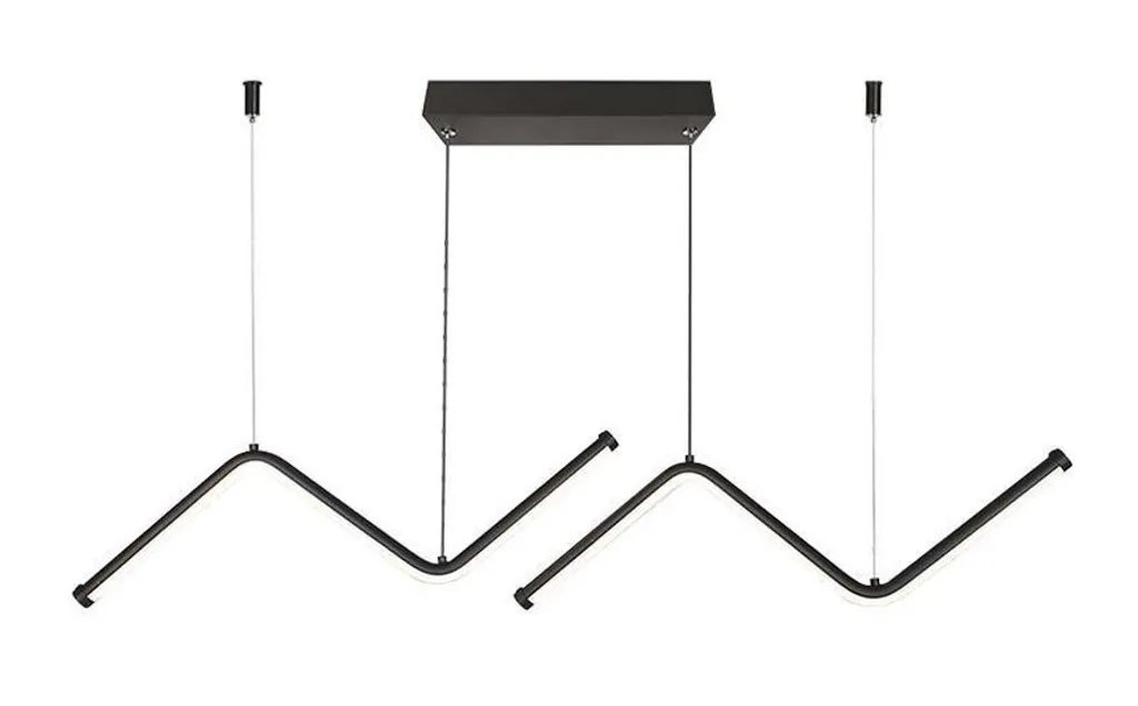 Suspension LED 100 cm aluminium noir idéale pour éclairer table à manger